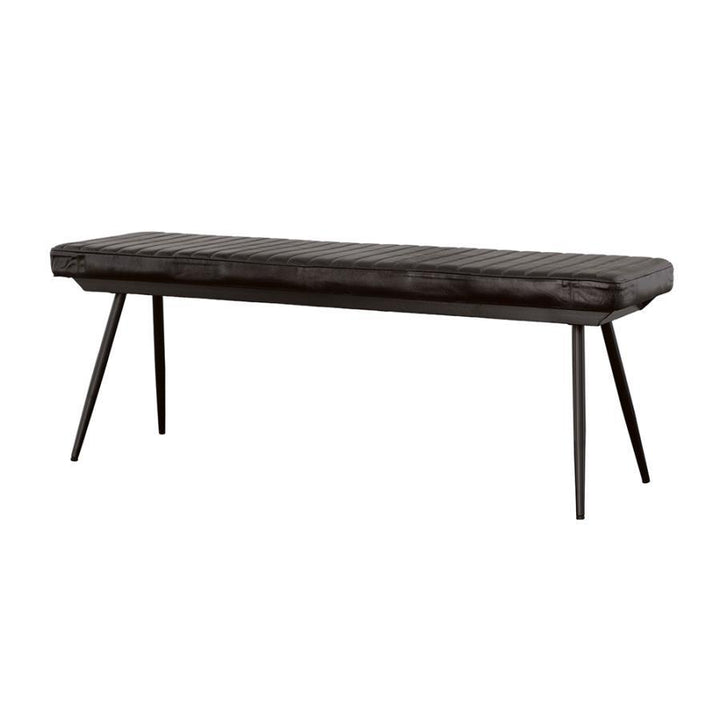 Misty - Leather Upholstered Dining Bench - Antique Espresso Upholstered Bench modern furniture Contempo Furniture