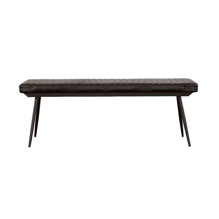 Misty - Leather Upholstered Dining Bench - Antique Espresso Upholstered Bench modern furniture Contempo Furniture