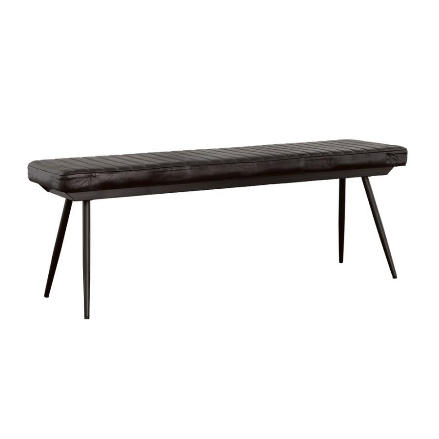 Misty - Leather Upholstered Dining Bench - Antique Espresso Upholstered Bench modern furniture Contempo Furniture