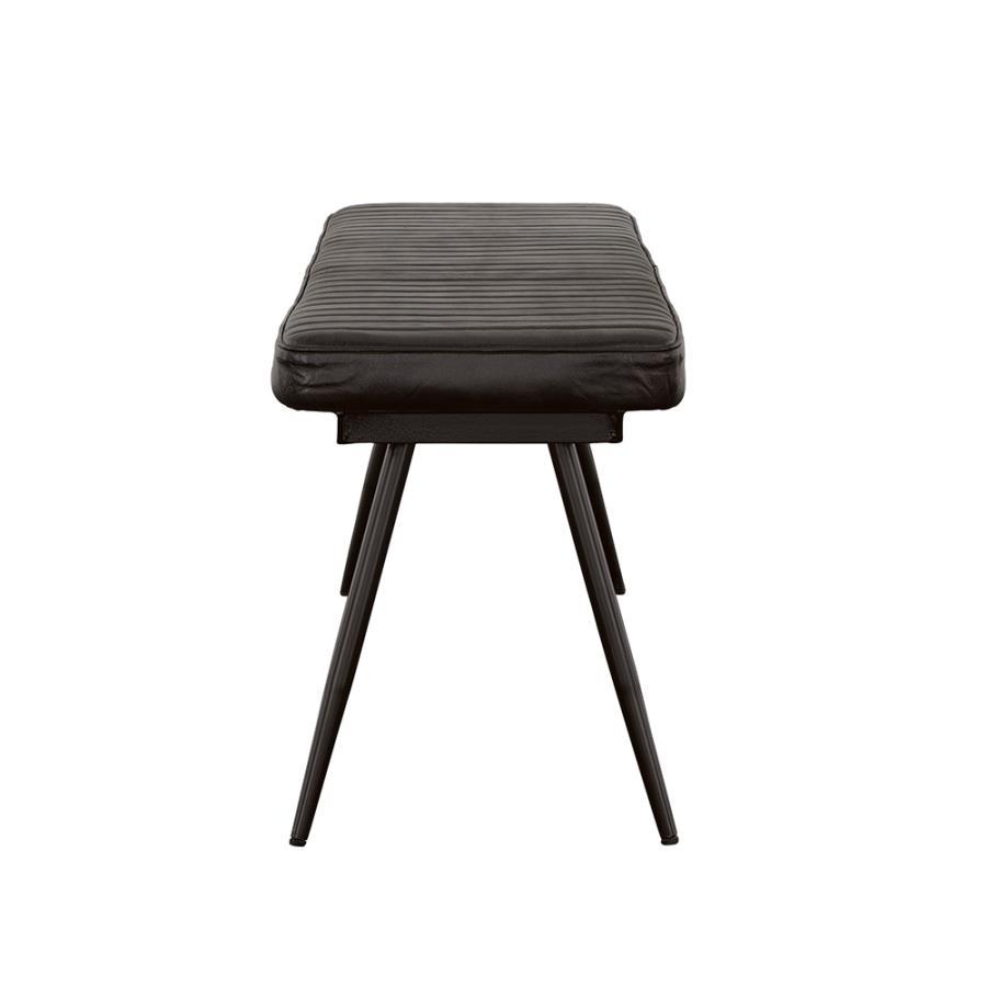 Misty - Leather Upholstered Dining Bench - Antique Espresso Upholstered Bench modern furniture Contempo Furniture