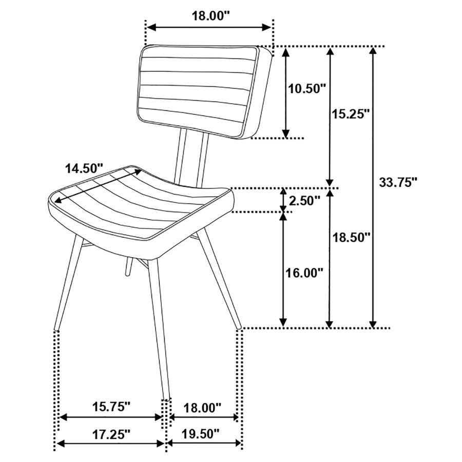 Misty - Leather Upholstered Dining Chair (Set of 2) - Espresso Chair Set modern furniture Contempo Furniture
