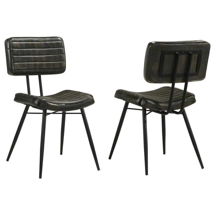 Misty - Leather Upholstered Dining Chair (Set of 2) - Espresso Chair Set modern furniture Contempo Furniture