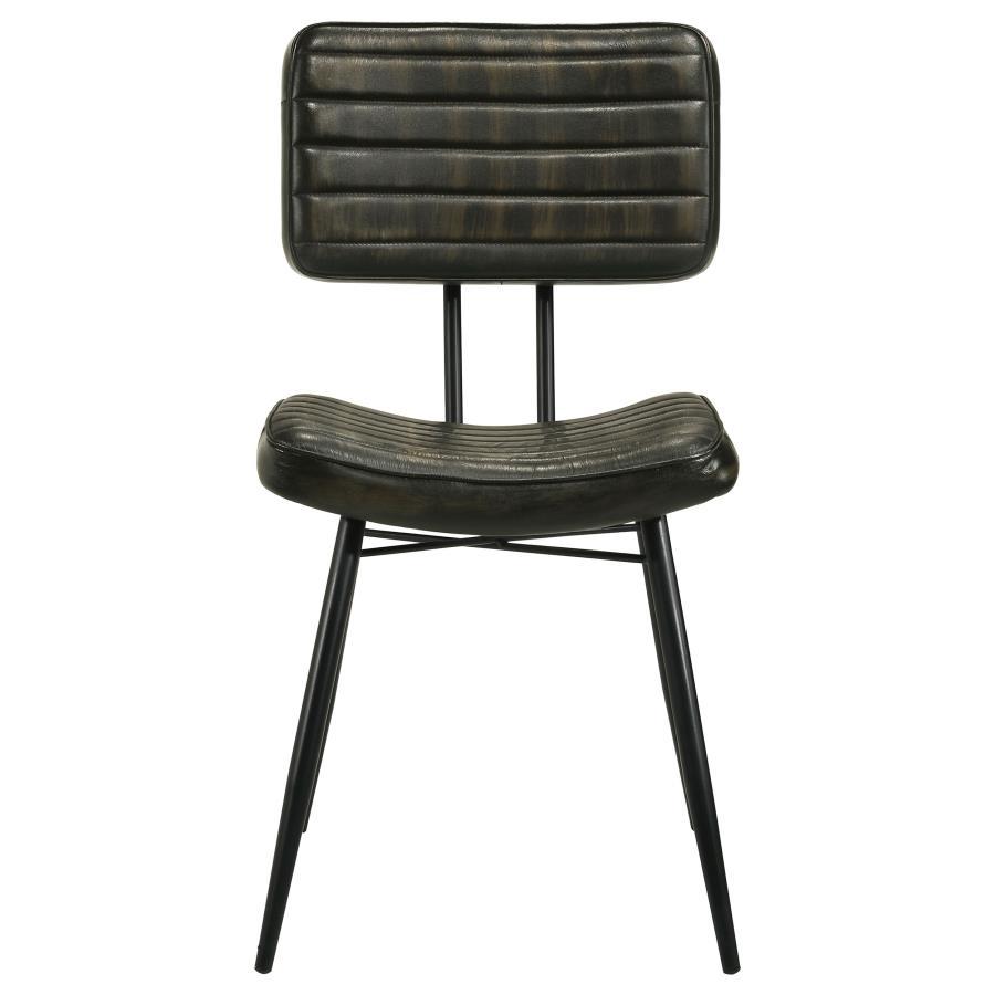 Misty - Leather Upholstered Dining Chair (Set of 2) - Espresso Chair Set modern furniture Contempo Furniture
