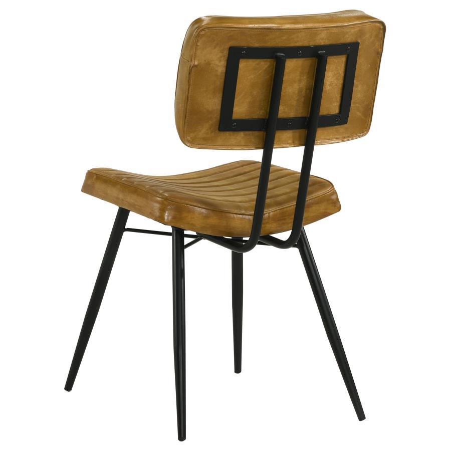 Misty - Leather Upholstered Dining Side Chair (Set of 2) - Camel Chair Set modern furniture Contempo Furniture