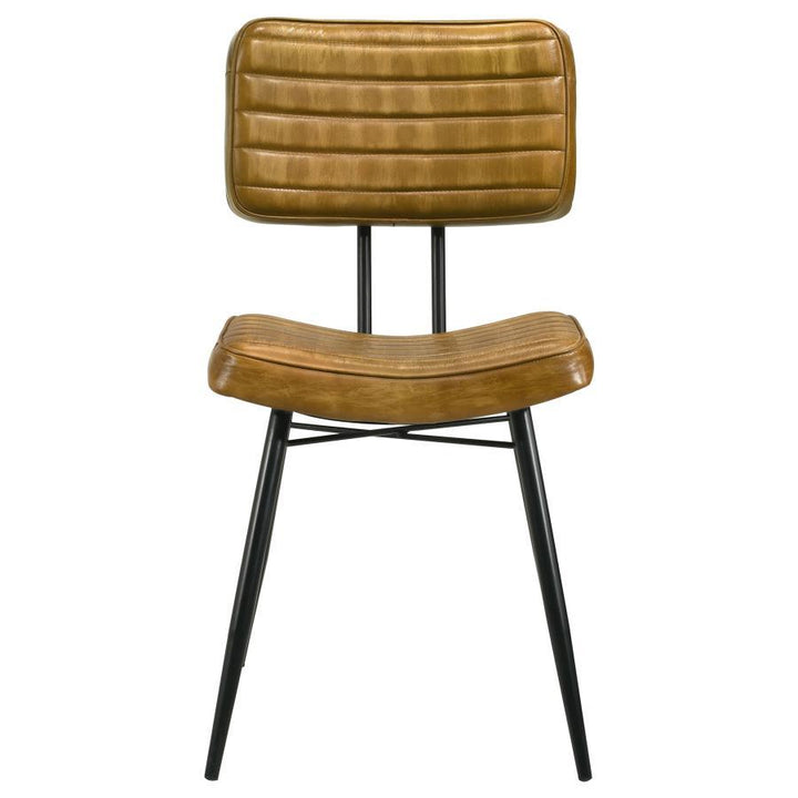 Misty - Leather Upholstered Dining Side Chair (Set of 2) - Camel Chair Set modern furniture Contempo Furniture
