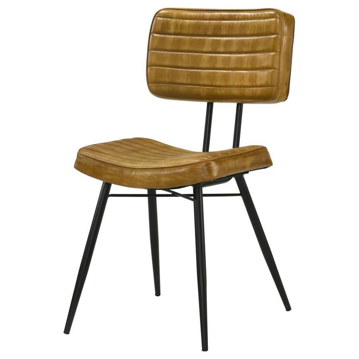 Misty - Leather Upholstered Dining Side Chair (Set of 2) - Camel Chair Set modern furniture Contempo Furniture