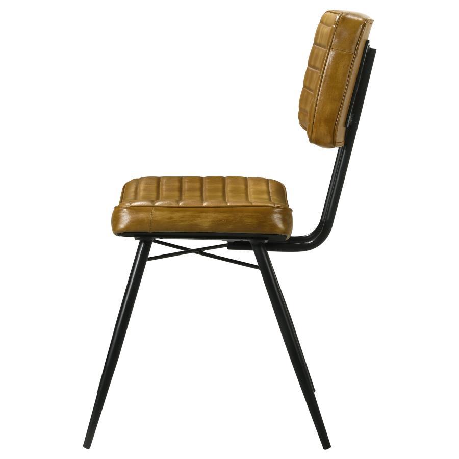 Misty - Leather Upholstered Dining Side Chair (Set of 2) - Camel Chair Set modern furniture Contempo Furniture