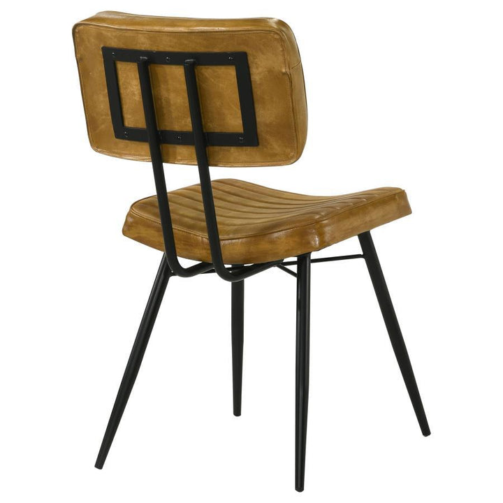 Misty - Leather Upholstered Dining Side Chair (Set of 2) - Camel Chair Set modern furniture Contempo Furniture