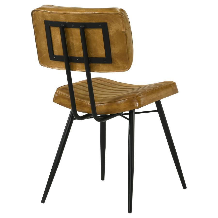 Misty - Leather Upholstered Dining Side Chair (Set of 2) - Camel Chair Set modern furniture Contempo Furniture