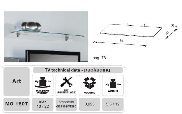 MO-USA3 Modena Modern Black TV Entertainment System Made In Italy