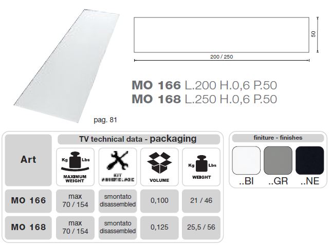 MO-USA3 Modena Modern Black TV Entertainment System Made In Italy