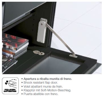 MO-USA3 Modena Modern Black TV Entertainment System Made In Italy