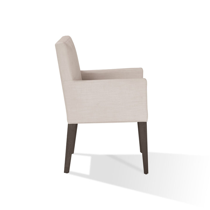 Modesto Upholstered Arm Chair in Abalone Linen and French Roast (Set of 2) Chair modern furniture Contempo Furniture