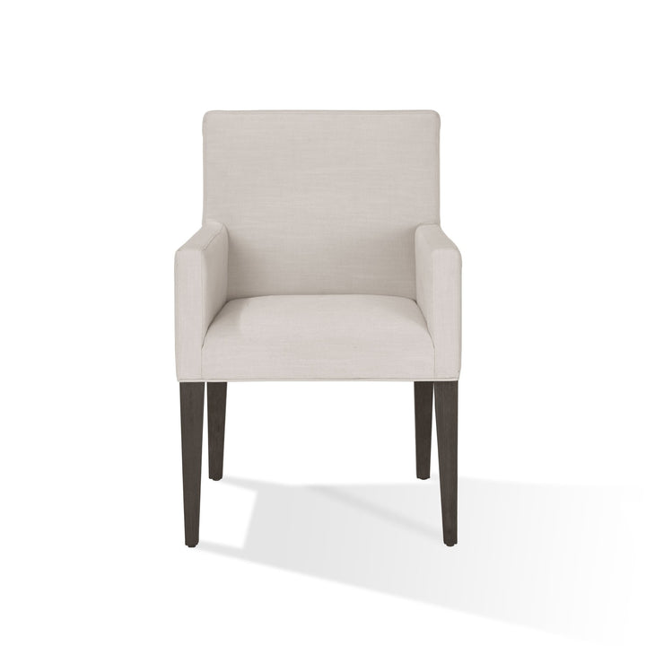 Modesto Upholstered Arm Chair in Abalone Linen and French Roast (Set of 2) Chair modern furniture Contempo Furniture