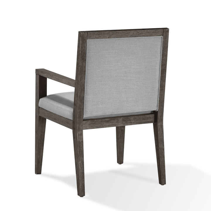 Modesto Wood Frame Upholstered Arm Chair in Koala Linen and French Roast (Set of 2) Chair modern furniture Contempo Furniture