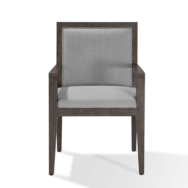 Modesto Wood Frame Upholstered Arm Chair in Koala Linen and French Roast (Set of 2) Chair modern furniture Contempo Furniture