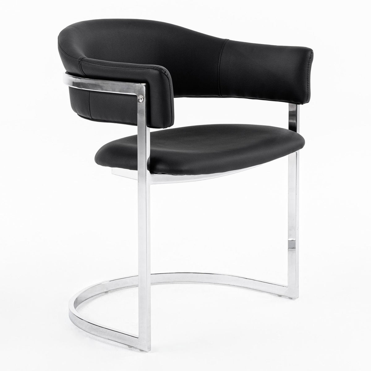 Allie Contemporary Black Leatherette Dining Chair