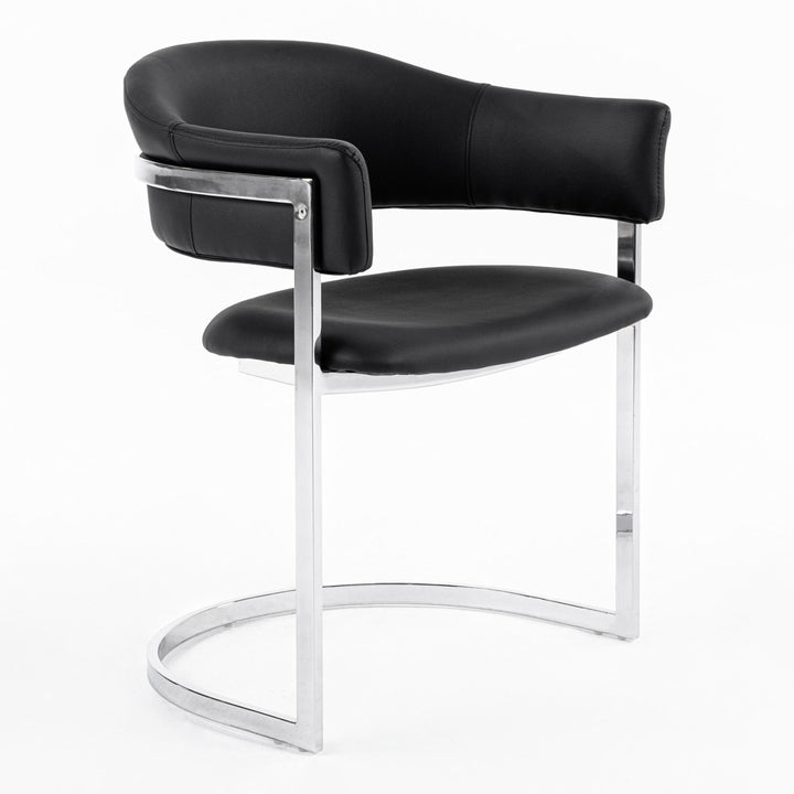 Allie Contemporary Black Leatherette Dining Chair