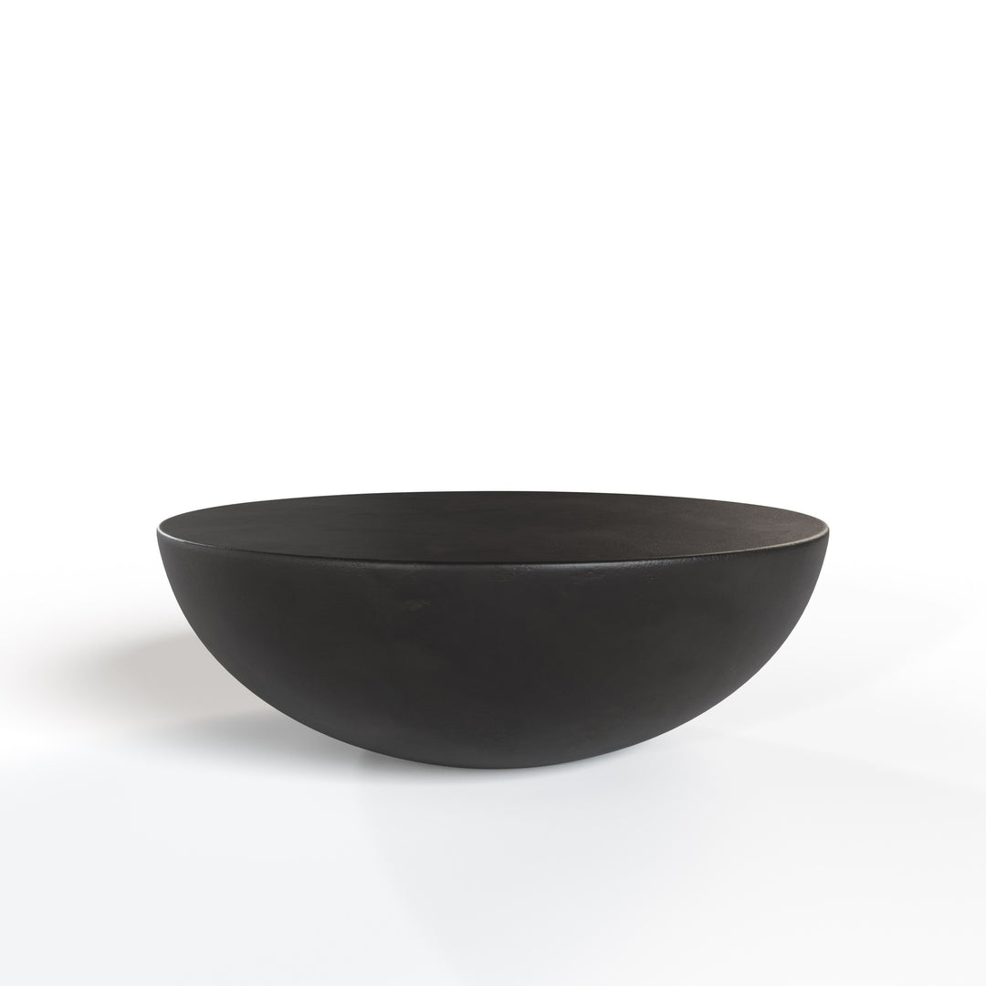 Bronte  Modern Black Concrete Round Coffee Table