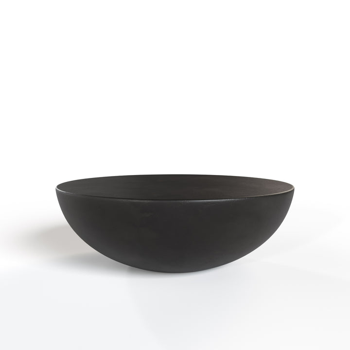 Bronte  Modern Black Concrete Round Coffee Table