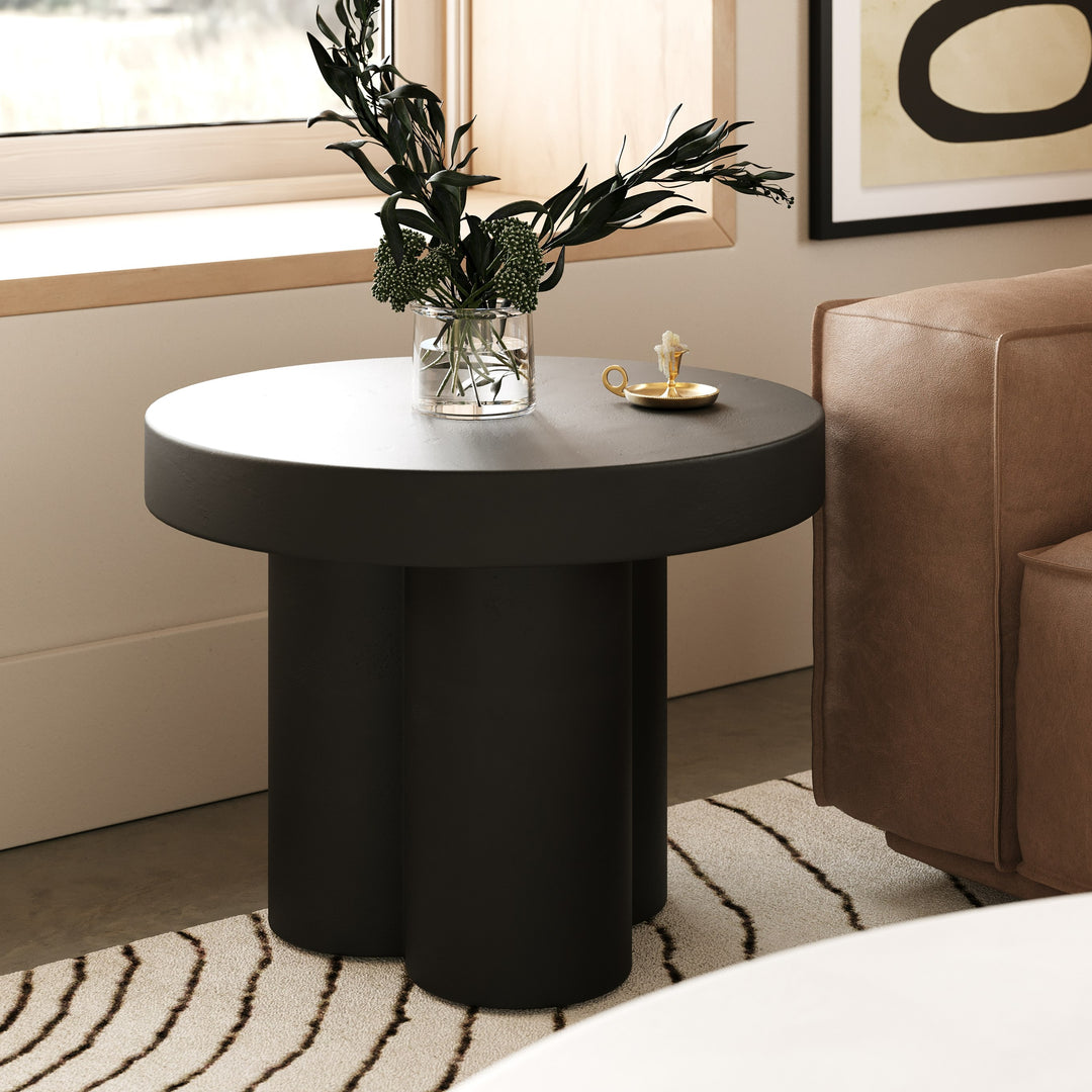 Bruni - Modern Black Concrete End Table