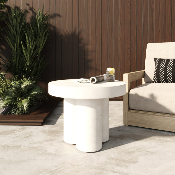 Bruni - Modern White Concrete End Table