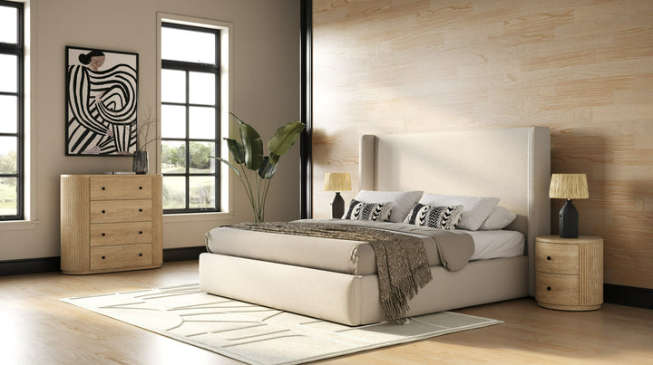Byrne - Modern Beige Fabric Bed