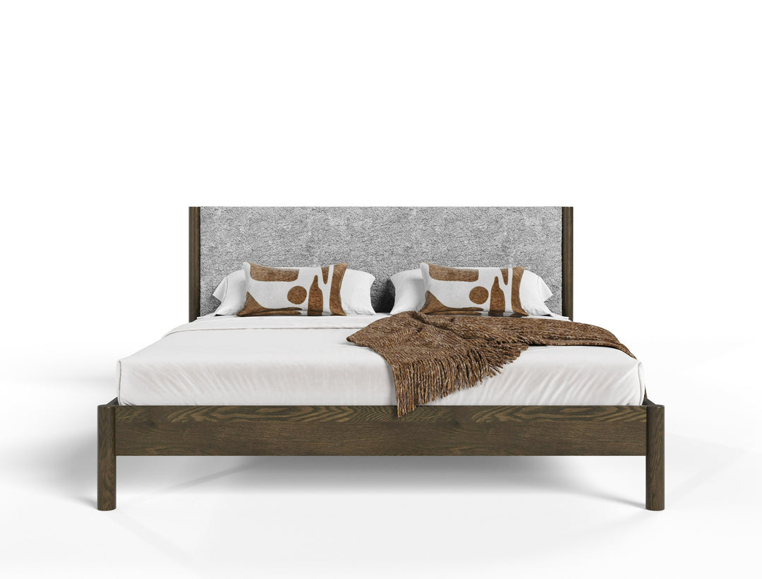 Carolina - Modern Grey Fabric + Wenge Bedroom Set
