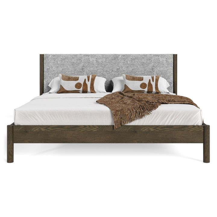 Carolina - Modern Grey Fabric + Wenge Bed