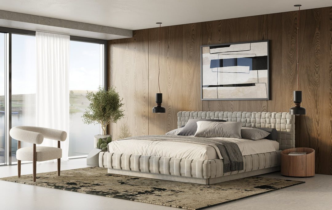 Concord - Modern Light Grey Velvet Bed