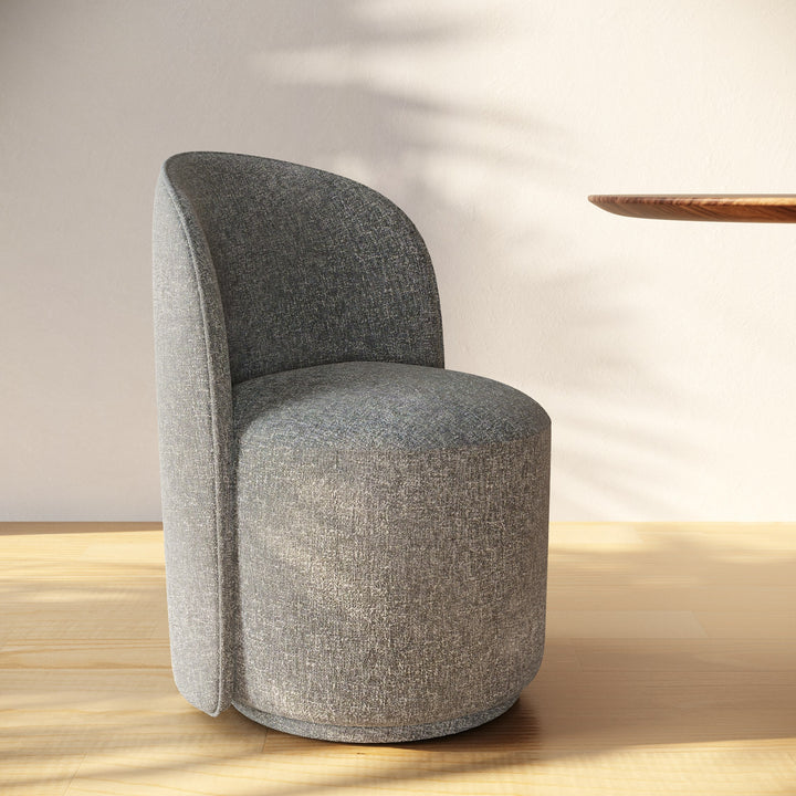 Correa - Modern Grey Fabric Swivel Dining Chair
