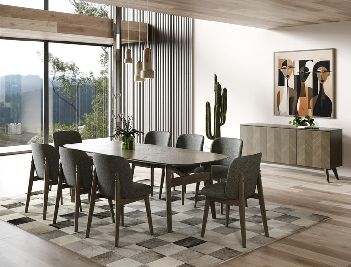Costello  Mid-Century Modern Wenge Dining Table