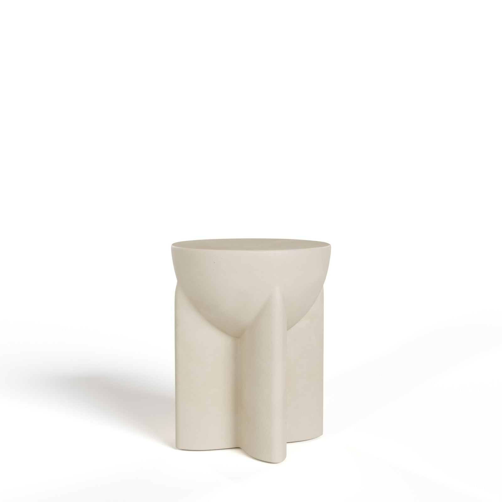 Elsa - Modern Beige Concrete Round End Table