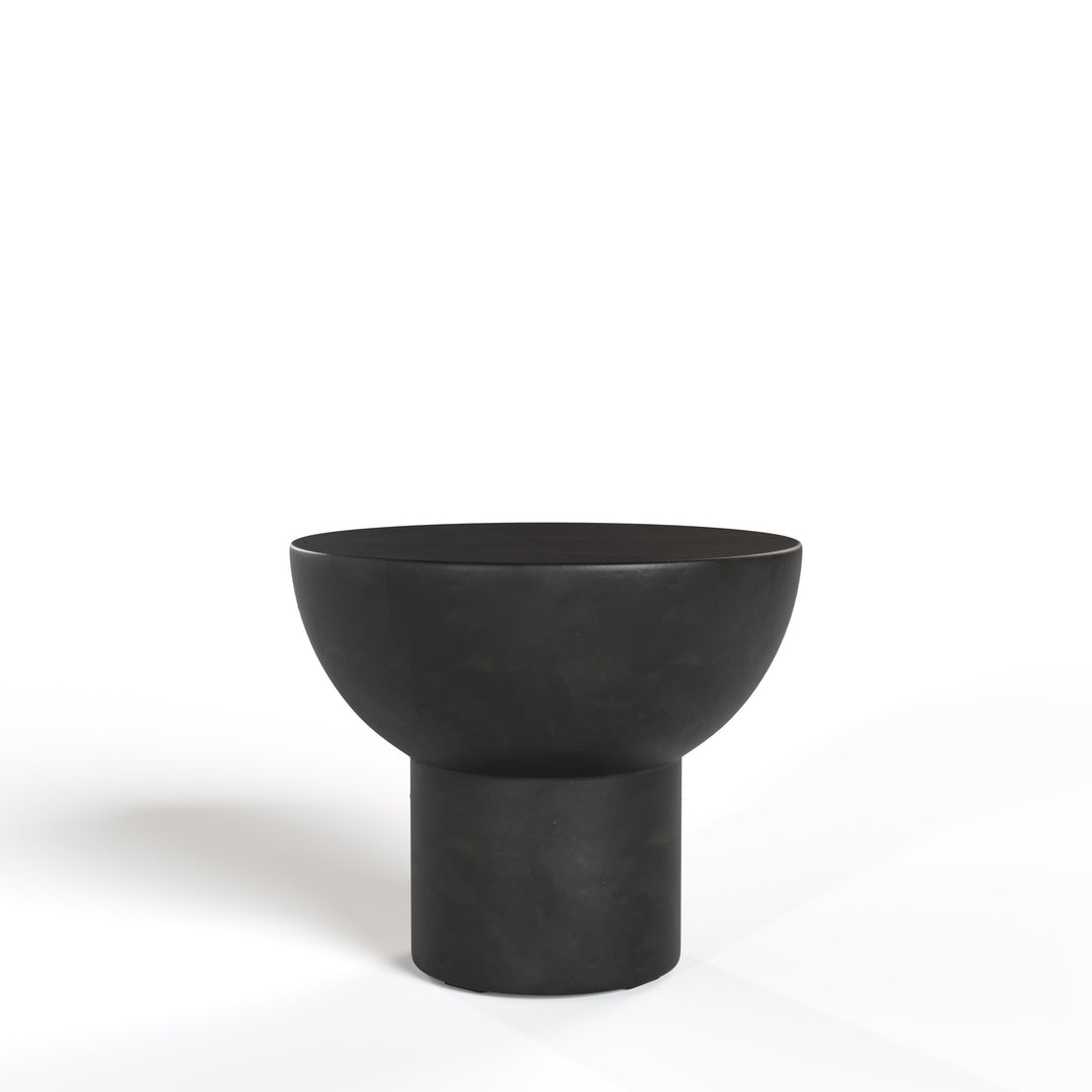 Fate  Modern Black Concrete End Table