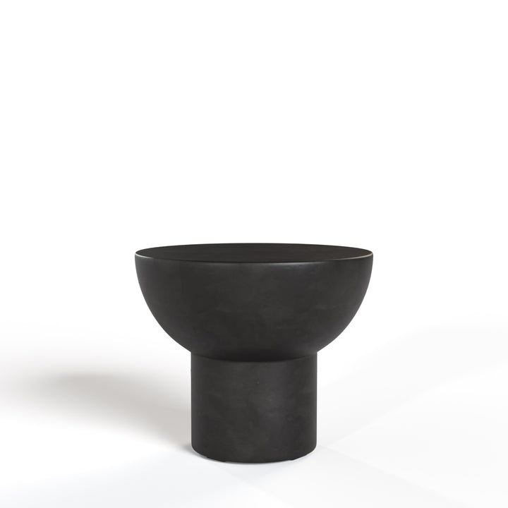 Fate  Modern Black Concrete End Table