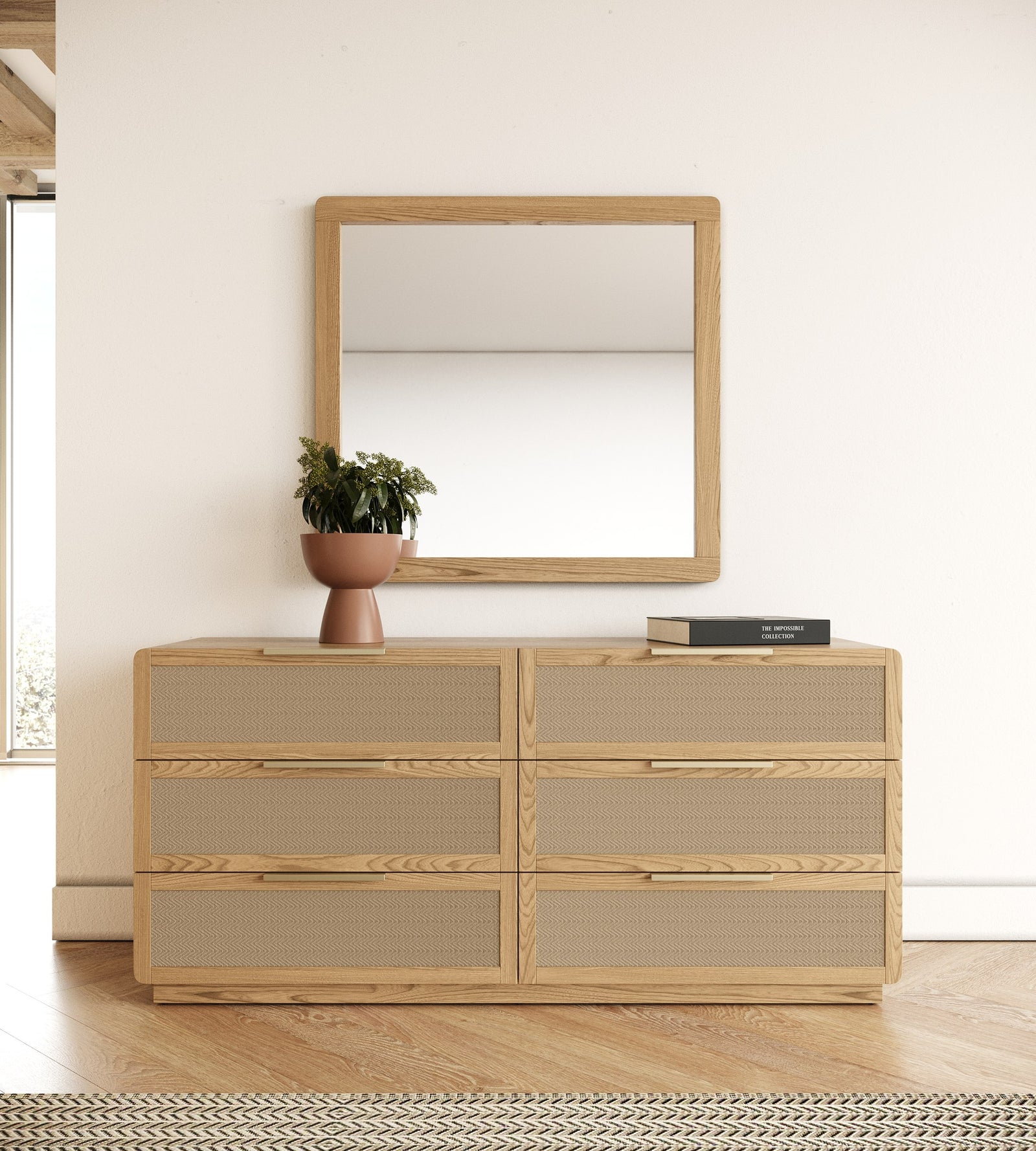 Gavin - Modern Natural Ash  Rattan Dresser