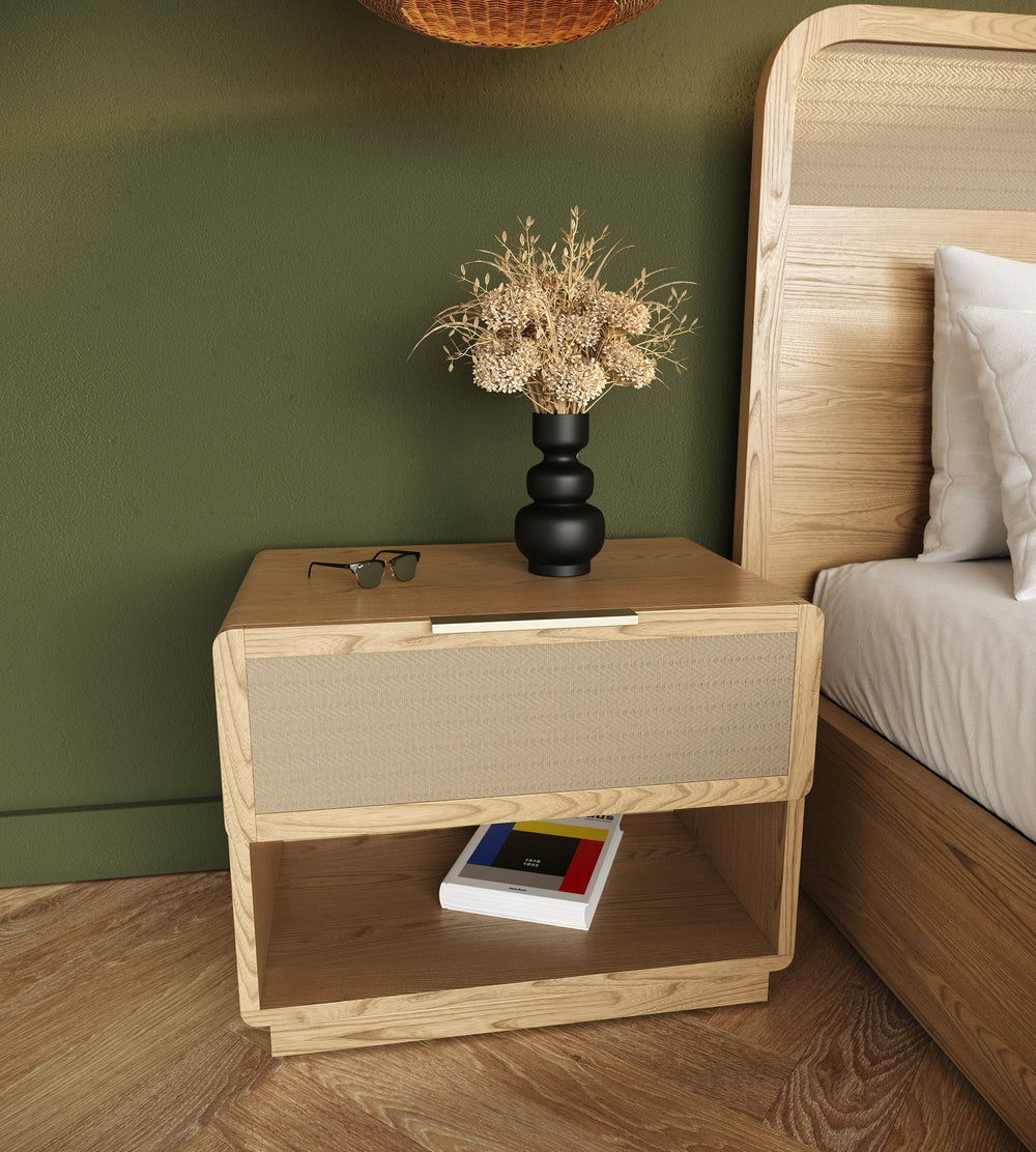 Gavin - Modern Natural Ash + Rattan Bedroom Set - View 5