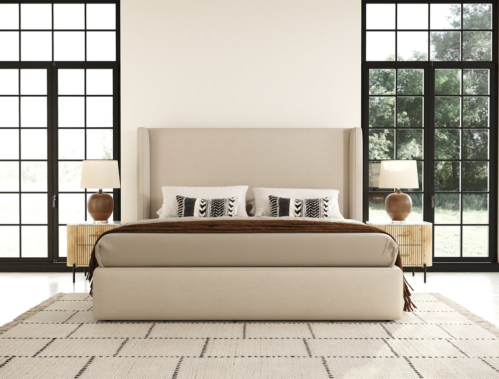 Byrne - Modern Beige Fabric Bed - View 12