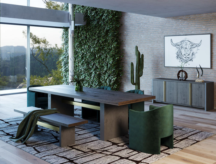 June - Modern Dark Grey &amp; Walnut Buffet