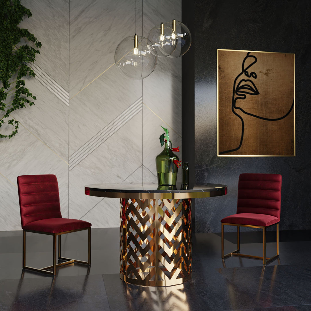 Kowal - Glam Black Marble Dining Table