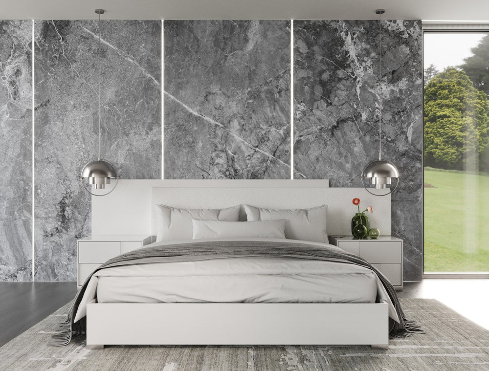 Monza Italian Modern White Bed - View 6