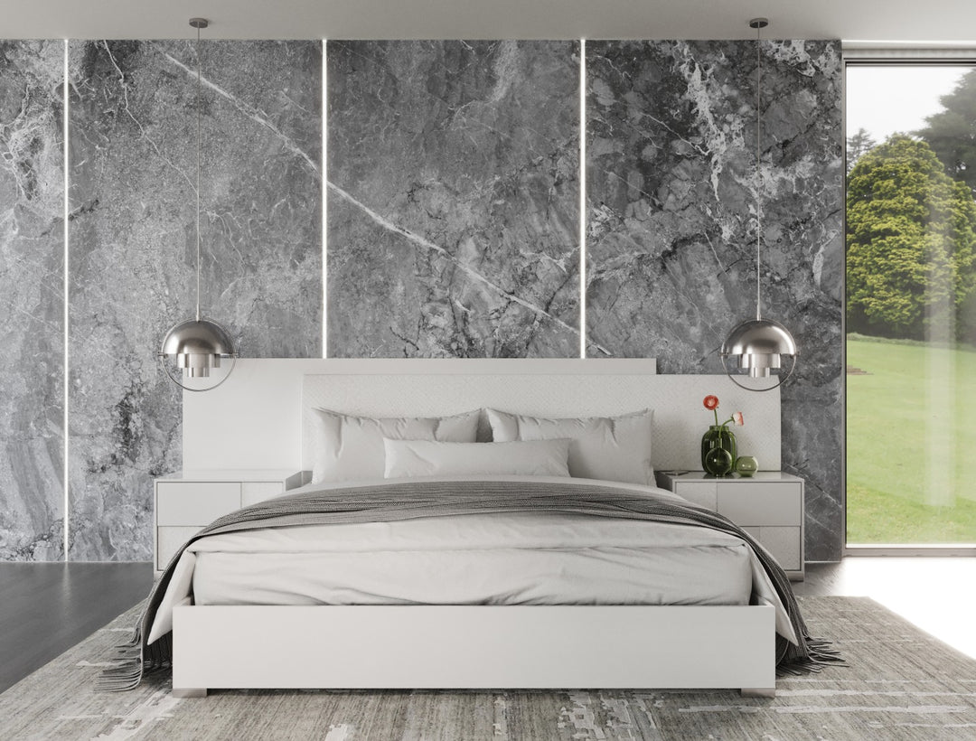 Monza Italian Modern White Bed