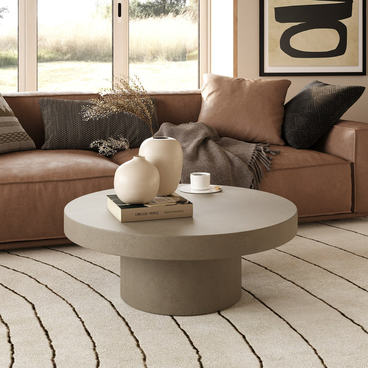 Morley  Modern Round Concrete Coffee Table