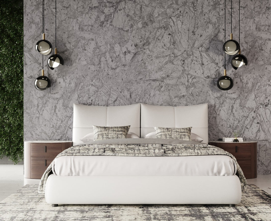 Patrick - Modern White Leather Bed
