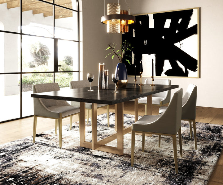 Fairview  Modern Grey & Brass Dining Chair