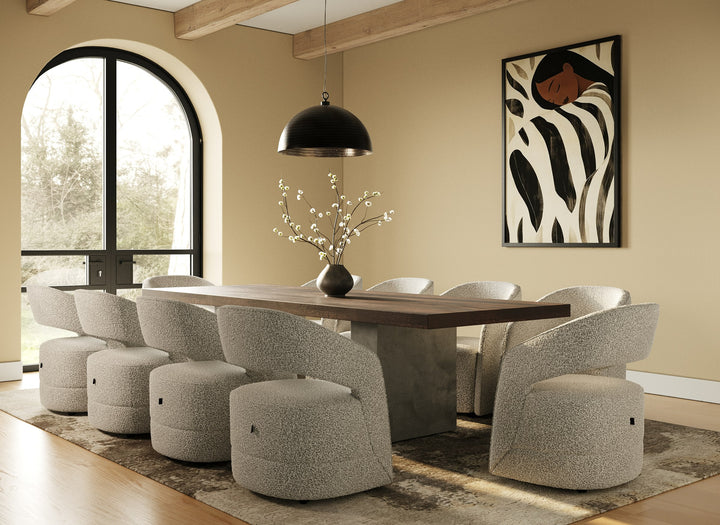 Renzo Modern Oak &amp; Concrete 118" Dining Table
