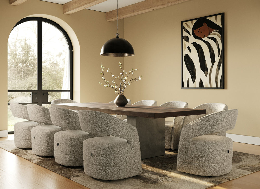 Renzo Modern Oak & Concrete 118" Dining Table - View 10