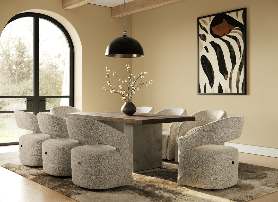 Renzo Modern Oak & Concrete 79" Dining Table