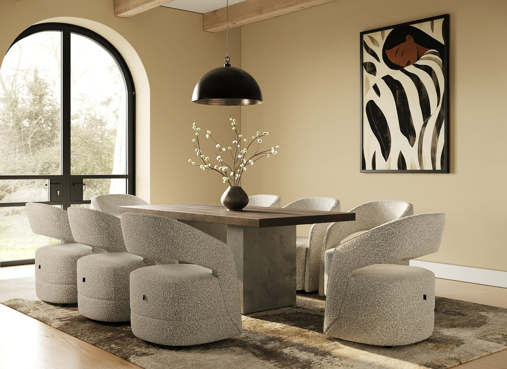 Renzo Modern Oak & Concrete 79" Dining Table - View 8