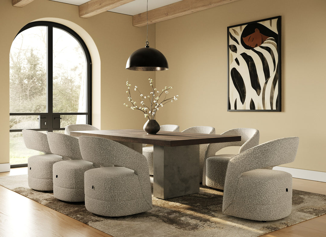 Renzo Modern Oak & Concrete 94" Dining Table